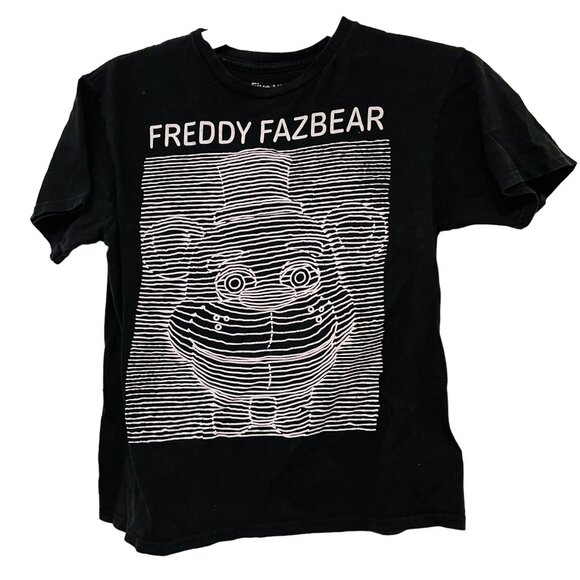Five Nights At Freddys ChildsT Shirt Freddy Fazbear Black Graphic Tee Size Large - Picture 1 of 3
